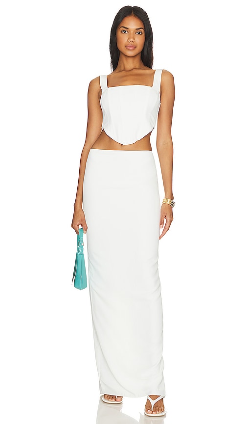 view 4 of 4 Imani Maxi Skirt in Opal White