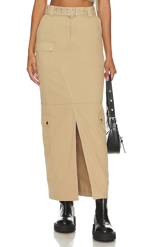 Lovers & Friends Remy Maxi Skirt In Taupe Neutral
