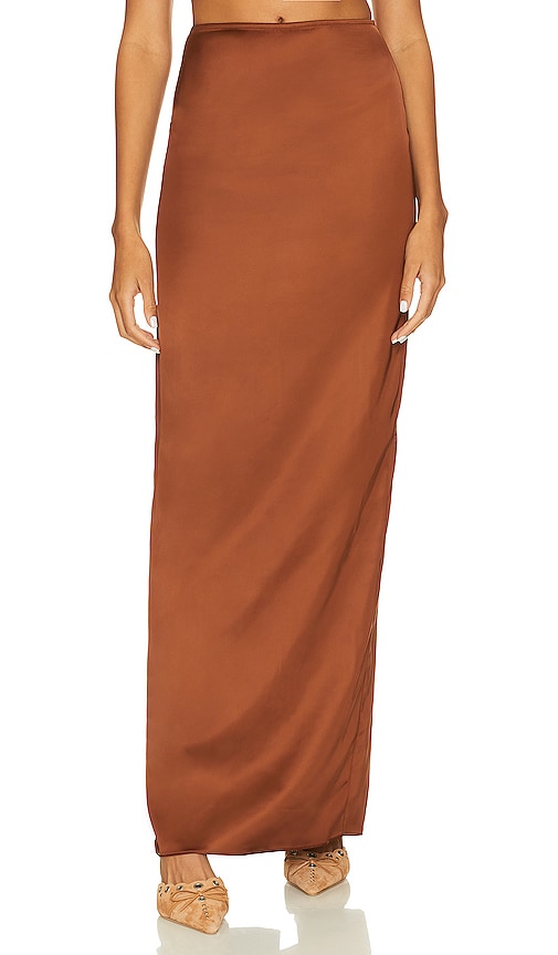 Lovers & Friends River Maxi Skirt In Chocolate Brown