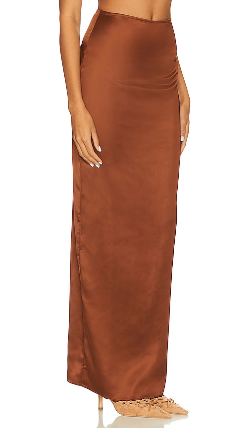 view 2 of 4 River Maxi Skirt in Chocolate Brown