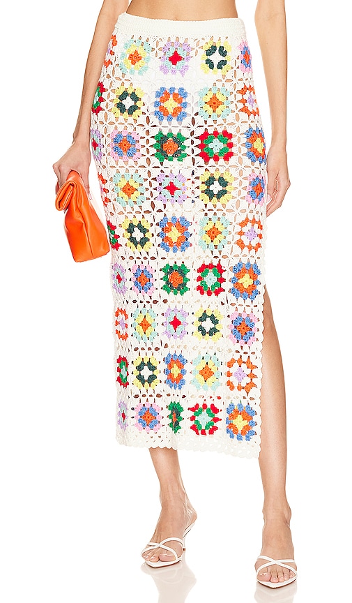 Shop Lovers & Friends Kennedi Maxi Skirt In White Multi