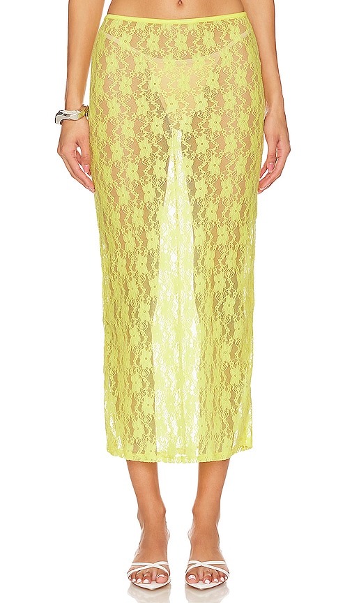 view 1 of 4 Lia Sheer Skirt in Bright Yellow