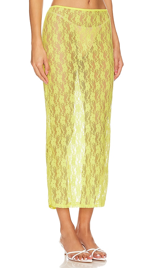 view 2 of 4 Lia Sheer Skirt in Bright Yellow