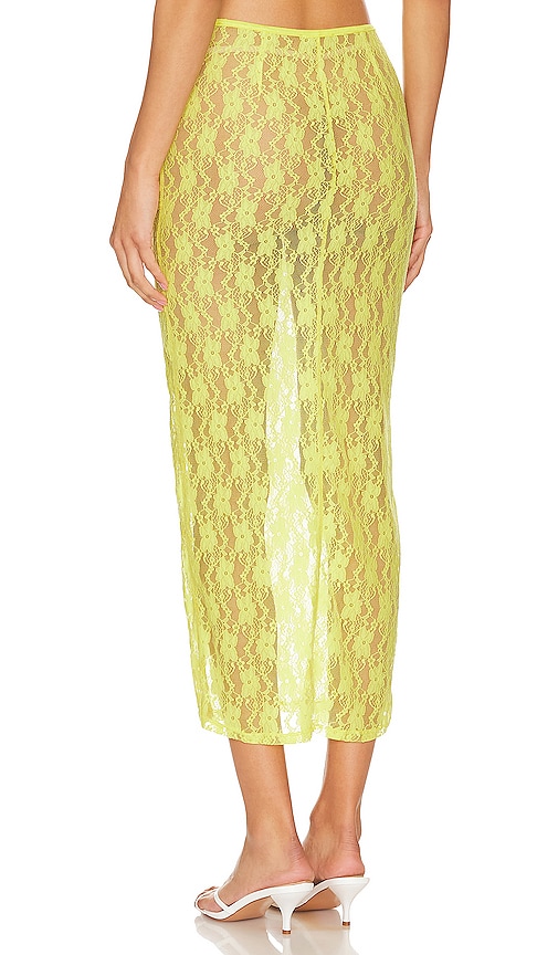 view 3 of 4 Lia Sheer Skirt in Bright Yellow