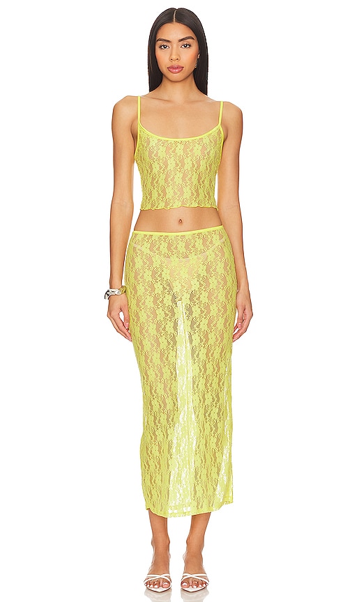 view 4 of 4 Lia Sheer Skirt in Bright Yellow