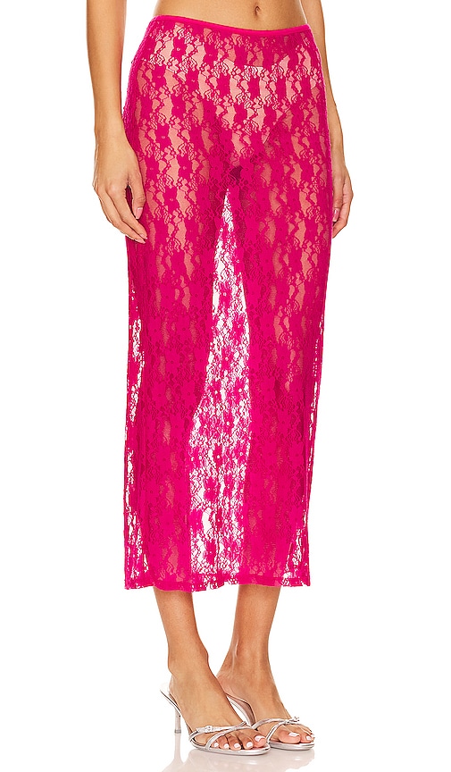 view 2 of 4 Lia Sheer Skirt in Hot Pink