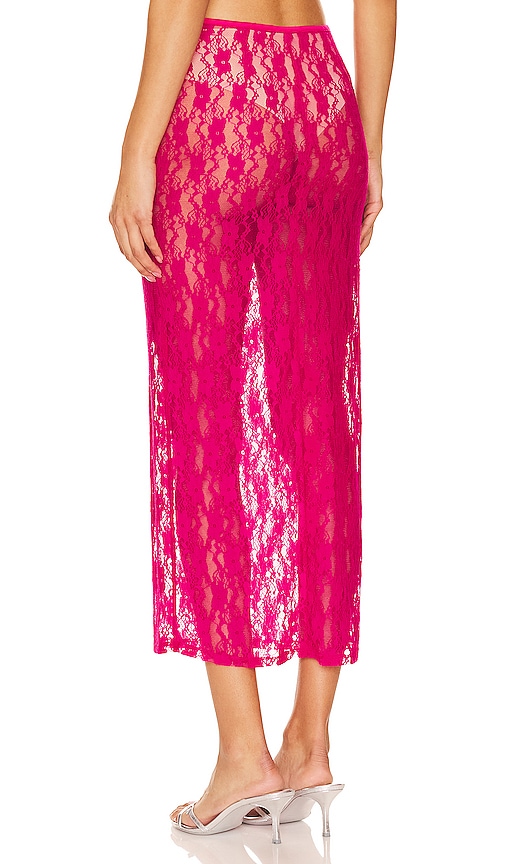 view 3 of 4 Lia Sheer Skirt in Hot Pink