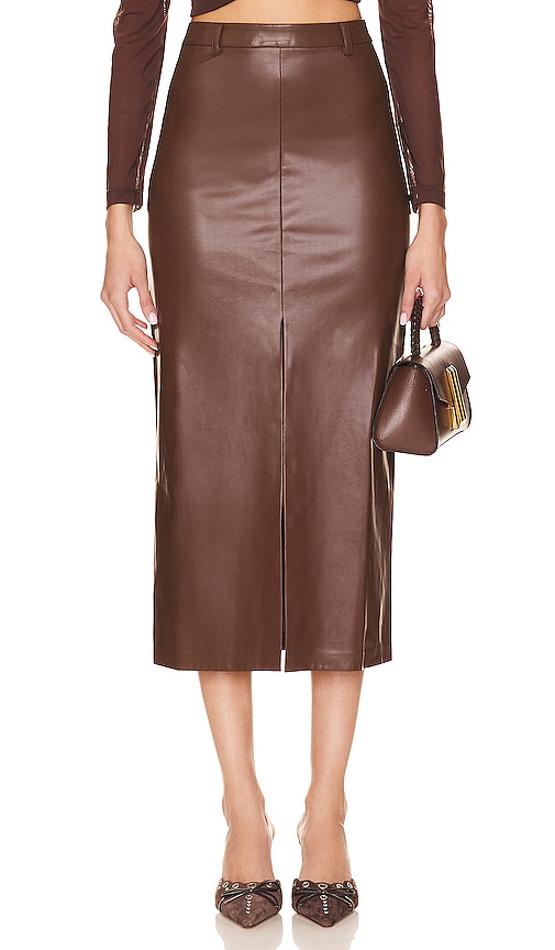 view 1 of 4 x Anja Dujakovic Angelica Skirt in Brown