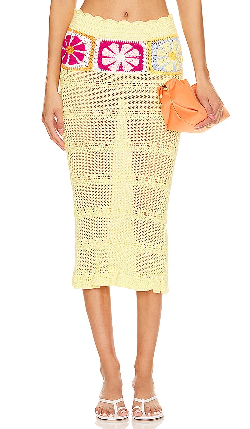 view 1 of 4 Florence Midi Skirt in Yellow Multi