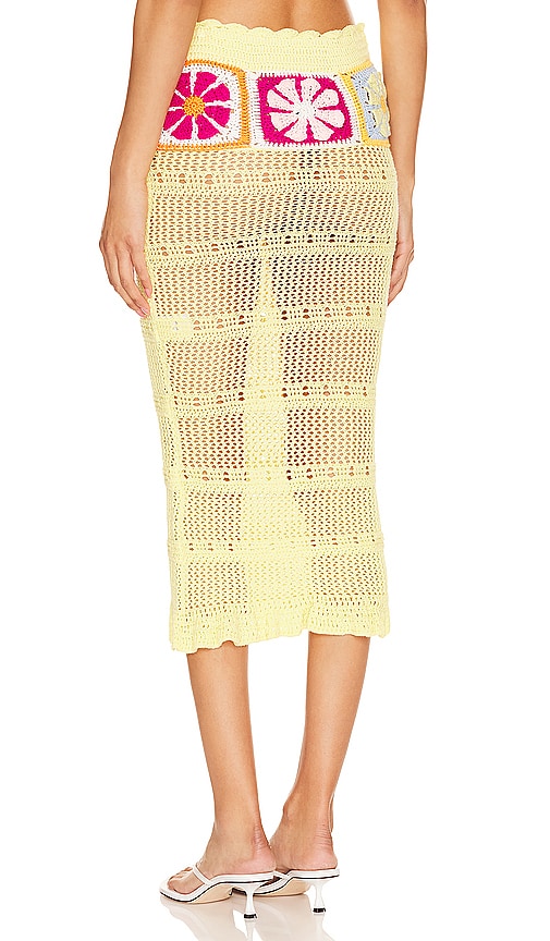 view 3 of 4 Florence Midi Skirt in Yellow Multi