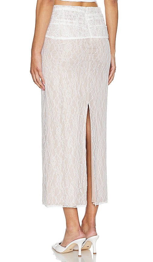 view 3 of 4 Jocelyn Maxi Skirt in White Lace