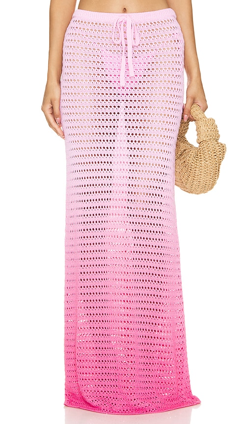 Shop Lovers & Friends Viank Mesh Maxi Skirt In Pink Ombre