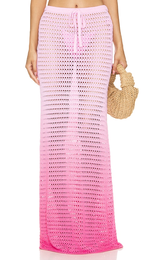 view 1 of 4 Viank Mesh Maxi Skirt in Pink Ombre