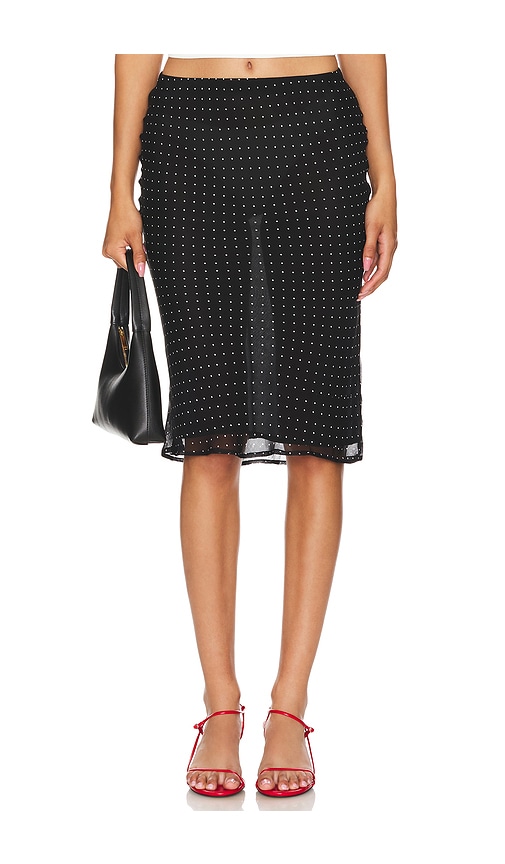 view 1 of 5 Stella Midi Skirt in Black Polka Dot