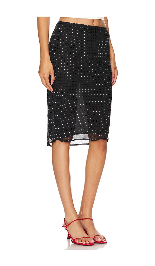 view 2 of 5 Stella Midi Skirt in Black Polka Dot