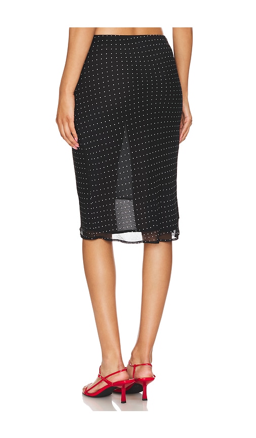 view 3 of 5 Stella Midi Skirt in Black Polka Dot