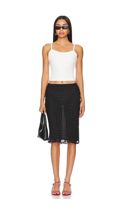 view 4 of 5 Stella Midi Skirt in Black Polka Dot