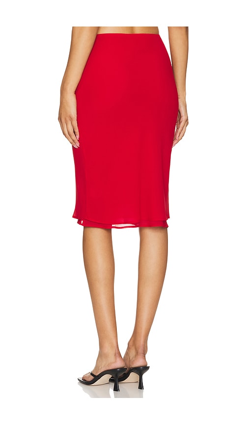 view 3 of 4 Mischa Midi Skirt in Bright Red