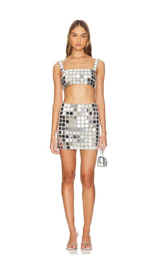 view 4 of 5 Gilles Sequin Mini Skirt in Disco Silver