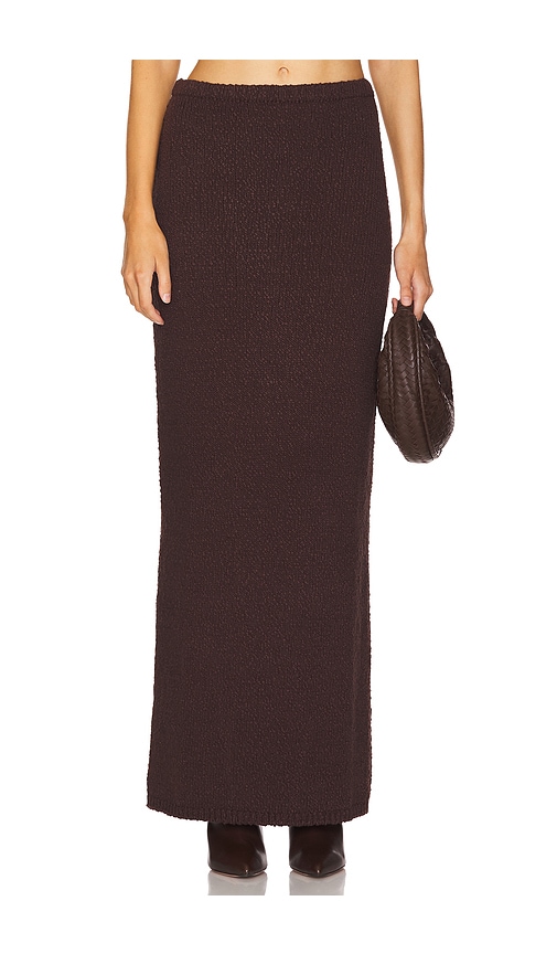 view 1 of 6 Agnese Maxi Skirt in Brown