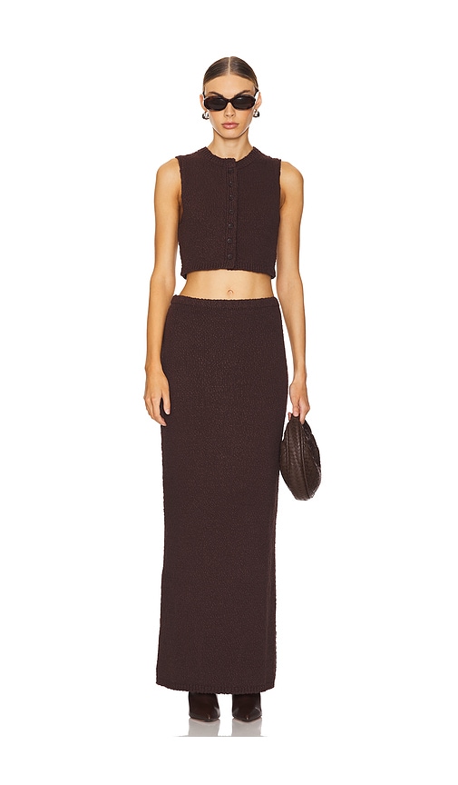 view 5 of 6 Agnese Maxi Skirt in Brown