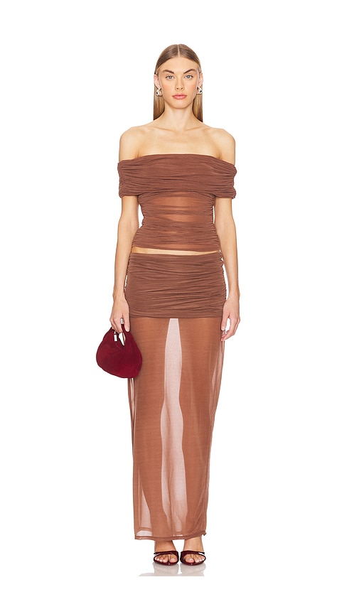 view 5 of 6 Bella Maxi Skirt in Brown