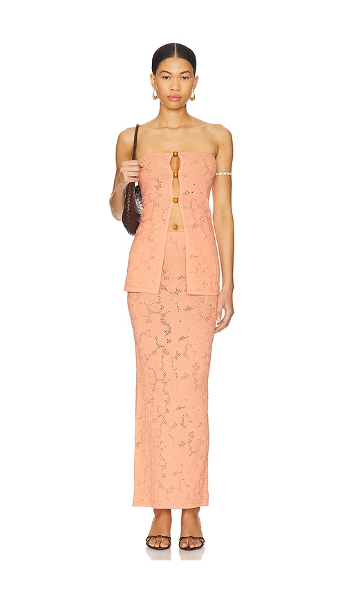 view 5 of 6 Shalie Maxi Skirt in Coral