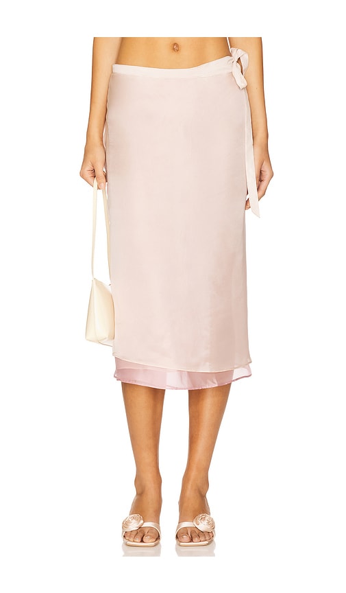 Amber Midi Skirt in Taupe. - size XXS (also in L, M, S, XL, XS)