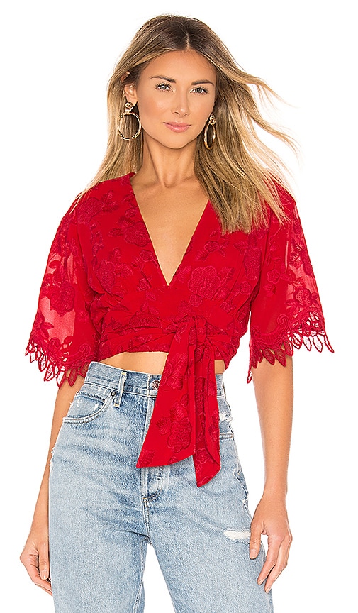Lovers and Friends Yvette Top in Berry Red