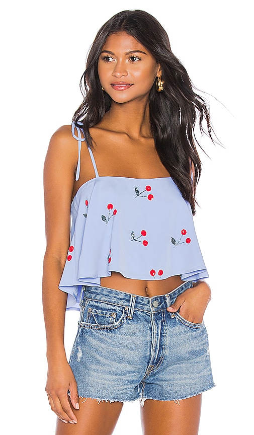 view 1 of 5 Amberly Crop Top in Light Blue