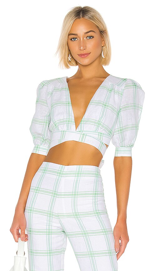 view 1 of 4 Tori Top in Green Plaid