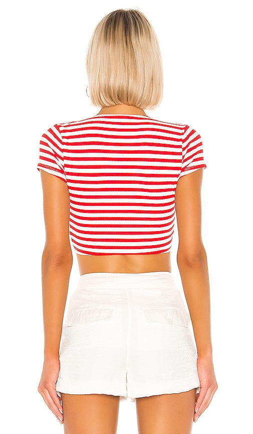 view 3 of 4 Moyo Top in Red & White