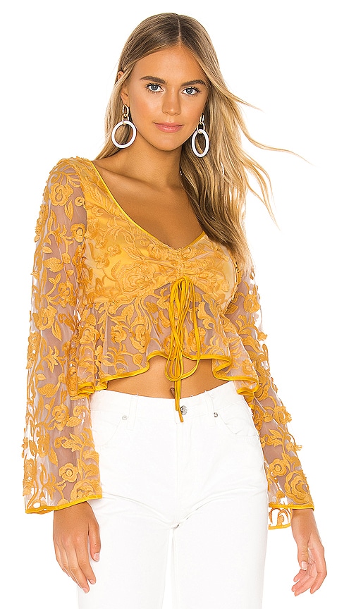 view 1 of 4 Lilly Top in Goldenrod Yellow