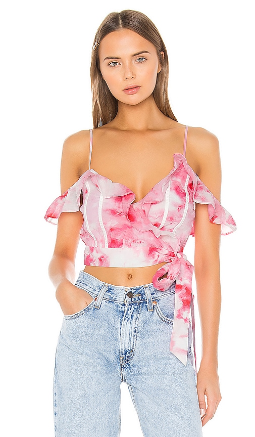 Lovie S S Wrap Top Laveder Aop Sia