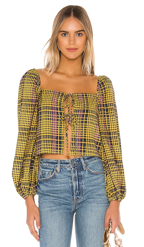 view 1 of 4 Tucker Top in Yellow Plaid