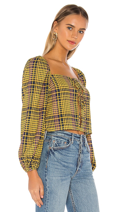 view 2 of 4 Tucker Top in Yellow Plaid