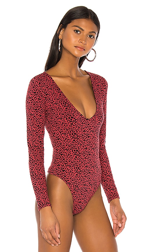 view 3 of 5 Saylor Bodysuit in Red Leopard