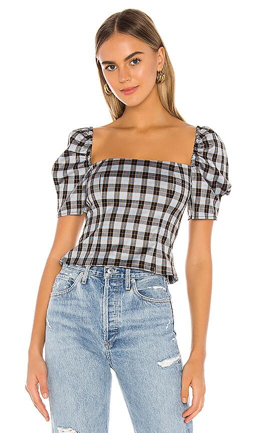 view 1 of 4 Ferah Top in Blue plaid