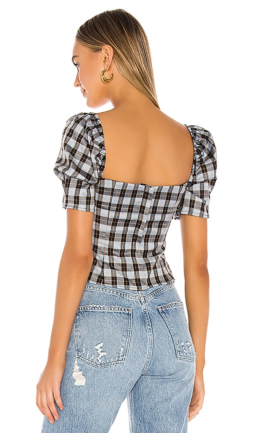 view 3 of 4 Ferah Top in Blue plaid