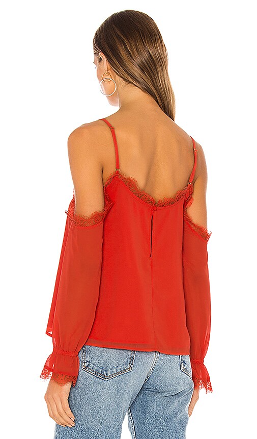 view 3 of 4 Aalia Top in Red Orange