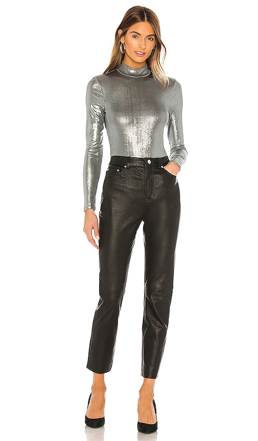 view 5 of 6 Sharona Bodysuit in Silver Metallic