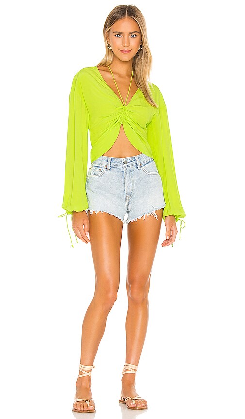 view 4 of 4 Corey Top in Neon Lime Green