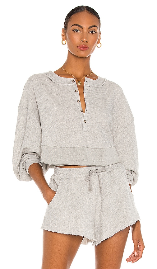 view 1 of 4 Oversized Henley Pullover in Gray