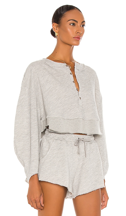 view 2 of 4 Oversized Henley Pullover in Gray