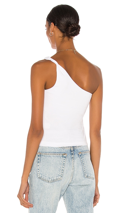 view 3 of 4 Twisted One Shoulder Tank in White