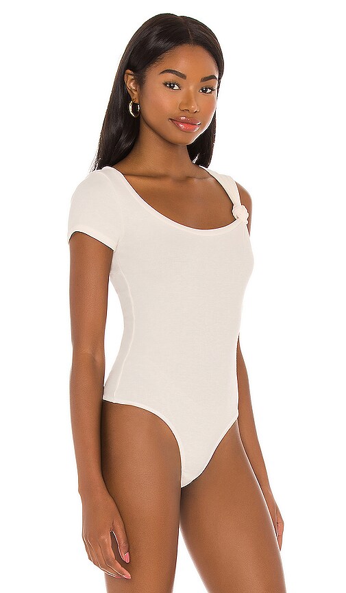view 3 of 6 Asymmetrical Knot Bodysuit in Ivory