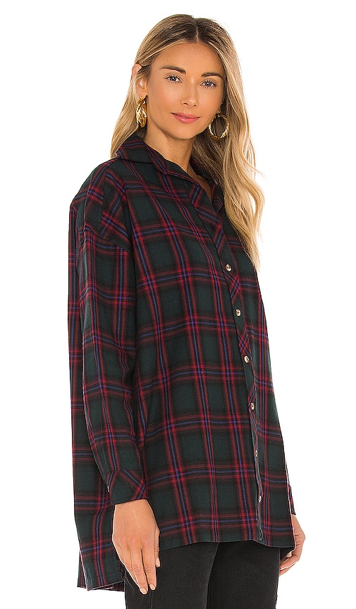 view 2 of 4 Gela Oversized Top in Green Plaid