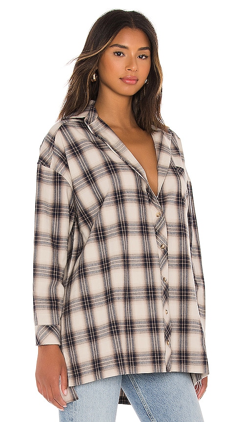 view 2 of 4 Gela Oversized Top in Nude Plaid
