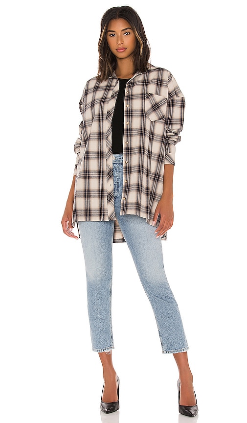 view 4 of 4 Gela Oversized Top in Nude Plaid