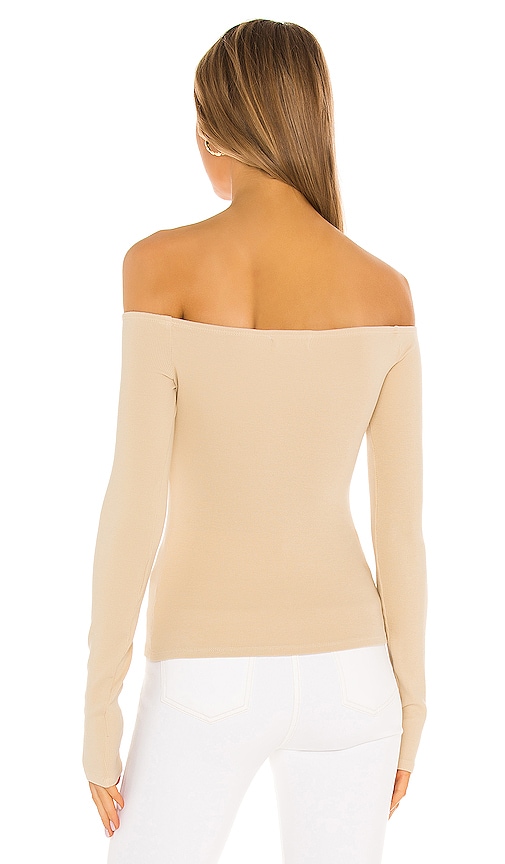 view 3 of 4 Cut Out Off Shoulder Top in Nude